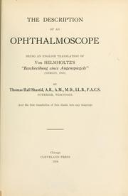 Cover of: The description of an ophthalmoscope