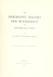 Cover of: dekorative Malerei der Renaissance am bayerischen Hofe.