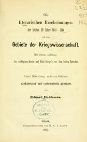 Cover of: Die literarischen erscheinungen der letzten 20 jahre, 1845-1864 by Eduard Baldamus