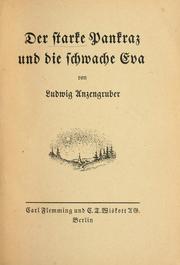 Cover of: Der starke Pankraz und die schwache Eva