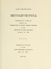 Cover of: Description of provisions relating to awards of attorney
