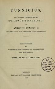 Die älteste niederdeutsche Sprichwörtersammlung by Antonius Tunnicius