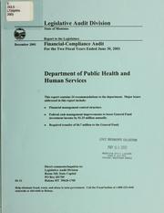 Cover of: Department of Public Health and Human Services financial-compliance audit for the two fiscal years ended June 30 ... by Montana. Legislature. Legislative Audit Division.