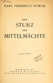 Cover of: Der Sturz der Mittelmächte.