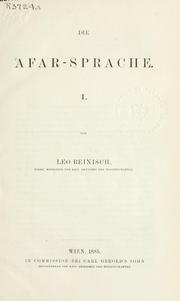 Cover of: Die 'Afar-Sprache. by Leo Reinisch