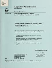 Cover of: Department of Public Health and Human Services financial-compliance audit for the two fiscal years ended June 30 ... by Montana. Legislature. Legislative Audit Division.