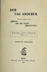 Cover of: Der Tag anderer by Elisabeth von Heyking
