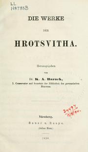 Cover of: Die Werke by Hrotsvitha