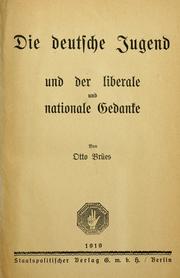 Cover of: deutsche Jugend und der liberale und nationale Gedanke