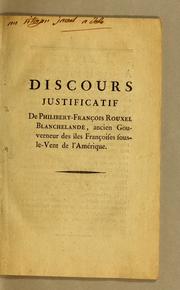 Cover of: Discours justificatif