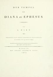 Cover of: Der Tempel der Diana zu Ephesus by Aloys Hirt