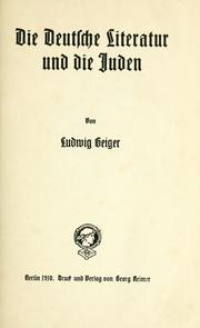 Cover of: Die Deutsche Literatur und die Juden.