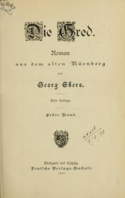 Cover of: Die Gred: Roman aus dem alten Nürnberg