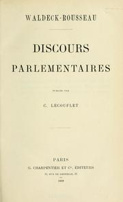 Cover of: Discours parlementaires