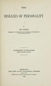 Cover of: The diseases of personality by Théodule Armand Ribot