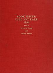 Cover of: Book prices by edited by Edward N. Zempel and Linda A. Verkler.