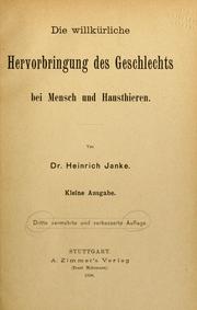 Cover of: Die willkürliche hervorbringung des geschlechts bei mensch und hausthieren