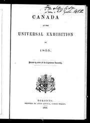 Cover of: Canada at the Universal Exhibition of 1855
