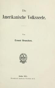 Cover of: Die amerikanische Volksseele