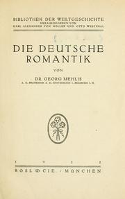 Cover of: Die deutsche Romantik.