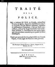 Cover of: Traité de la police by François Joseph Cugnet