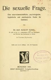 Cover of: Die sexuelle Frage. by Auguste Forel