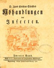 D. Jacob Christian Schäffers Abhandlungen von Insecten by Jacob Christian Schäffer