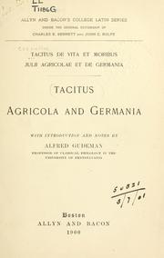 Cover of: De vita et moribus Julii Agricolae: et De Germania: Agricola and Germania