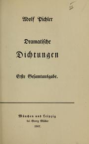 Cover of: Dramatische Dichtungen