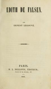 Cover of: Édith de Falsen by Ernest Legouvé