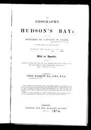Cover of: The geography of Hudson's Bay by edited by John Barrow