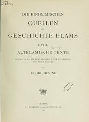 Cover of: Die einheimischen Quellen zur Geschichte Elams