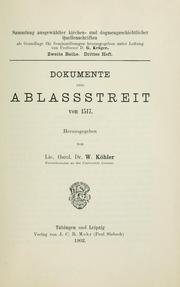 Cover of: Dokumente zum Ablasstreit von 1517. by Walther Köhler