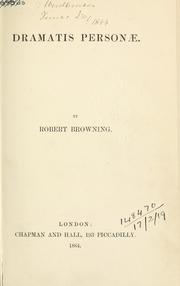 Cover of: Dramatis personae by Robert Browning