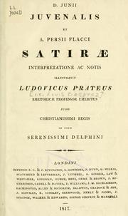 Cover of: D. Junii Juvenalis et A. Persii Flacci Satirae by Juvenal