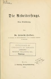 Cover of: Die Arbeiterfrage by Heinrich Herkner
