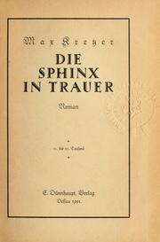 Cover of: Sphinx in Trauer: Roman.