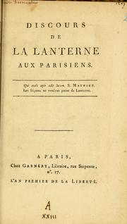 Cover of: Discours de la lanterne aux Parisiens