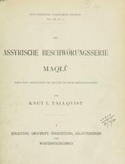 Cover of: Die assyrische Beschwörungsserie Maqlû: nach den Originalen im British Museum hrsg