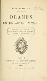 Cover of: Drames en un acte, en vers. by Henri Tricard, Henri Tricard