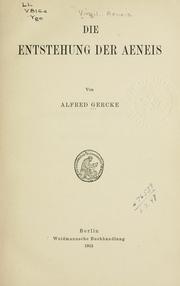 Cover of: Die Entstehung der Aeneis. by Gercke, Alfred