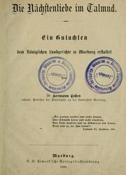 Cover of: Die Nächstenliebe im Talmud