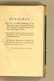 Dépêches arrivées de Saint-Domingue le 29 septembre 1790, à l'adresse de l'Assemblée générale de la partie françoise de Saint-Domingue à Paris