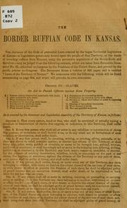 Cover of: The Border ruffian code in Kansas.