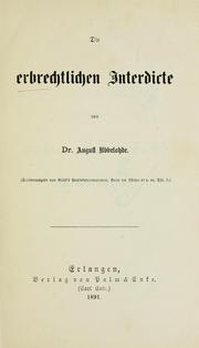 Cover of: Die Erbrechtliche Interdicte