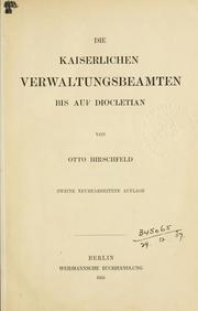 Cover of: kaiserlichen Verwaltungsbeamten bis auf Diocletian.