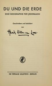 Cover of: Du und die Erde: eine Geographie für jedermann