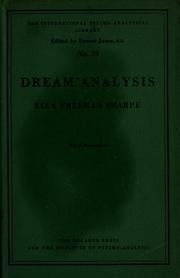 Cover of: Dream analysis: a practical handbook for psycho-analysts