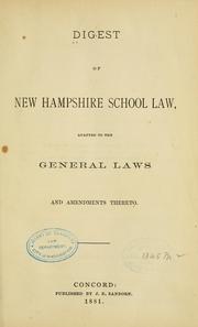 Cover of: Digest of New Hampshire school law | 