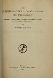 Cover of: Die ethisch-politische Persönlichkeit des Philosophen